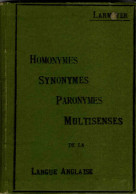 Homonymes Synonymes Paronymes Et Multisenses De La Langue Anglaise - Langue Anglaise/ Grammaire