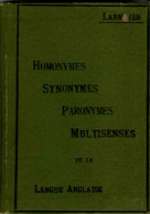 Homonymes Synonymes Paronymes Et Multisenses De La Langue Anglaise - Engelse Taal/Grammatica
