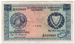 CYPRUS,250 MIL,1979,P.41c,F-VF - Chipre