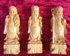 Set De 3 Sages Chinois En Bois Exotique - Hout