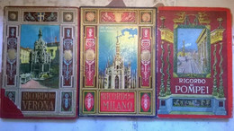 Cartoline Ricordo Di Verona - Ricordo Di Milano - Ricordo Di Pompei - Anni '30 - Libri Antichi