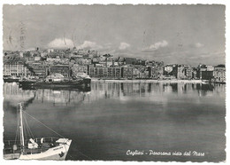 AA961 Cagliari - Porto - Panorama Visto Dal Mare - Navi Ships Bateaux / Viaggiata 1956 - Cagliari