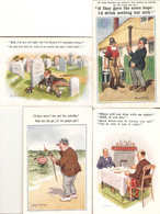 Lot Of 4 Donald Mc Gill Postcards, Inter-Art Co "Comique" Series 3466 3901 4813 7120, Ecossais, Ivrogne, Cimetière - Mc Gill, Donald