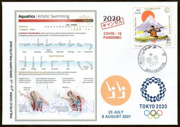 Delcampe - ARGELIA 2021 - Philatelic Cover - Artistic Swimming Natación Artística Olympics Tokyo 2020 Schwimmen COVID Natation - Natation