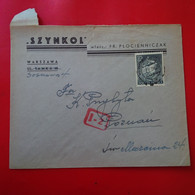 LETTRE WARSZAWA POUR POZNAN 1938 - Storia Postale