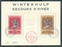 10+20Fr. Secours D'Hivers Winterhulp 1943 Sur Carte Obl. Sc BRUXELLES 3-4-1943- 18603 - Cartes Souvenir – Emissions Communes [HK]