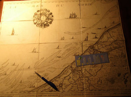 Landkaart Met Oa Oostende Middelkerke Blankenberge Nieuwpoort Koksijde Adinkerke Veurne  ... - Fricx - 1743 - Mapas Geográficas