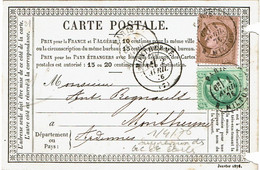 CTN71- CPO PARIS / MONTHERME 1/4/1876 (DATE DE LA SUPRESSION DES GC ET ETOILES DE PARIS) - Vorläufer
