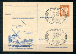 F1230 - BUND - Privat-Ganzsache PP 48/6 (??) - Sonderstempel Segelflug, Bild Windmühle - Privatpostkarten - Gebraucht