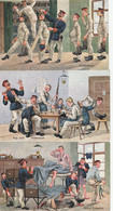 MILITARIA HUMOUR ALLEMAGNE GUILLAUME II LOT 6 CARTES F.E.D SERIE 535 - Humor