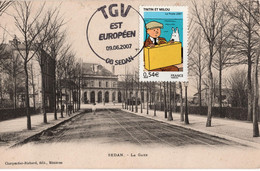 ARDENNES.sedan La Gare.timbre Tintin Milou.TGV  Est Europeen.no Paypal - Sedan