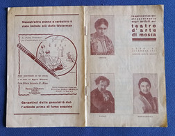 0605 "TEATRO D'ARTE DI MOSCA-RAPPRESENTAZIONI DEGLI ARTISTI-1927-GRETSCH-PAVLOV-KRISCHANOVSKA" OPUSCOLO - Programmi