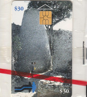 Zimbabwe, ZIM-01, $30, First Card, Cone Shaped Building, Mint In Blister, 2 Scans. - Zimbabwe