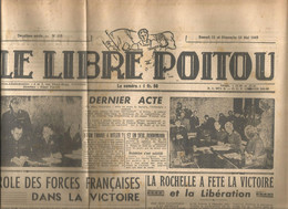 JC, Journal, LE LIBRE POITOU, 12, 13 Mai 1945, , Poitiers , Directeur : H. Viaux , Frais Fr : Recommandé R2 : 7.00 E - Altri & Non Classificati