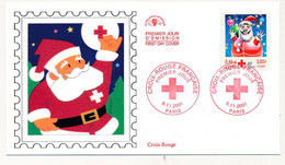 FRANCE - 1 Env FDC Soie - Croix Rouge Française - Le Père Noël - 8/11/2001 Paris - 2000-2009