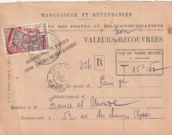 MADAGASCAR VALEURS RECOUVREES TULEAR 1954 - Altri & Non Classificati