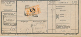 Deel Van Vrachtbrief / Spoorwegzegel N.S. - Groningen 1942 - Railway