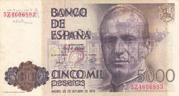 CRBP0035 BILLETE ESPAÑA 5000 PESETAS 1979 ERROR DE IMPRESION SC 130 - Autres & Non Classés