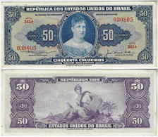 Brazil Banknote Amato-25 Pick-152a 50 Cruzeiros 1956 Princess Isabel XF - Brazilië