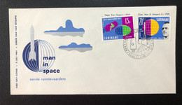 103F, SURINAME, Uncirculated FDC « SPACE », 1961 - Zuid-Amerika