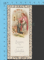 Image Pieuse, Religieuse - Gold Print, Lace, Souvenir De Premiere Communion - Images Religieuses