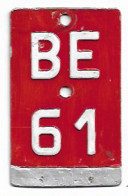 Velonummer Bern BE 61 - Plaques D'immatriculation