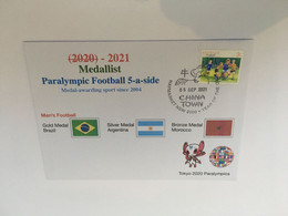 (1A14) 2020 Tokyo Paralympic - Medal Cover Postmarked Haymarket - Paralympic Football 5-a-side - Eté 2020 : Tokyo