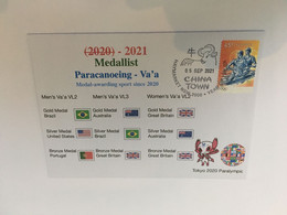 (1A14) 2020 Tokyo Paralympic - Medal Cover Postmarked Haymarket - Paracanoeing Va'a - Canoe - Eté 2020 : Tokyo