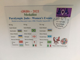 (1A14) 2020 Tokyo Paralympic - Medal Cover Postmarked Haymarket - Women's Judo - Summer 2020: Tokyo
