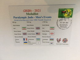 (1A14) 2020 Tokyo Paralympic - Medal Cover Postmarked Haymarket - Men's Judo - Summer 2020: Tokyo