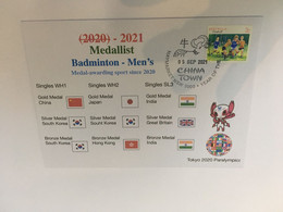 (1A14) 2020 Tokyo Paralympic - Medal Cover Postmarked Haymarket - Badminton Men's - Eté 2020 : Tokyo
