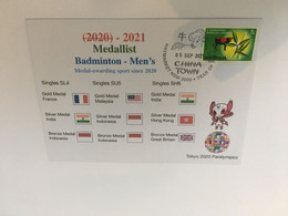 (1A14) 2020 Tokyo Paralympic - Medal Cover Postmarked Haymarket - Badminton Men's - Eté 2020 : Tokyo