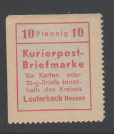 Deutsche Lokalausgaben , Kurierpostmarke Lauterbach Hessen Postfrisch - Zona AAS