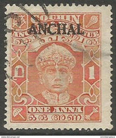 Cochin - 1939 ANCHAL Overprint On 1a Used   Sc 54 - Cochin