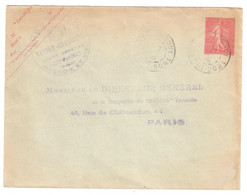 St PARDOUX Puy De Dôme Enveloppe 147x112 Entier 10c Semeuse Lignée Date 612 Storch A12 Yv 129-E6 Ob 1906 - Standard- Und TSC-Briefe (vor 1995)