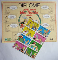 DIPLOME AVEC PLANCHE DE 8 AUTOCOLLANTS FFJDA FEDERATION FRANCAISE DE JUDO ET DICIPLINES ASSOCIEES ASTERIX 1989 - 90 6 - Objets Publicitaires