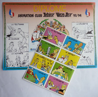 DIPLOME AVEC PLANCHE DE 8 AUTOCOLLANTS FFJDA FEDERATION FRANCAISE DE JUDO ET DICIPLINES ASSOCIEES ASTERIX 1988 - 89 6 - Objets Publicitaires