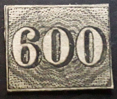 BRASIL BRAZIL BRESIL 1850 ,Petits Chiffres Yvert No 18 A, 600 R Noir Non Dentele Imperforate Neuf  (*) TB Cote 500 Euros - Ongebruikt