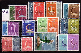 EUROPA-CEPT - 1966 - Incomplect - 12 Pay - 21 Tim.  CV 30.00EU - Años Completos