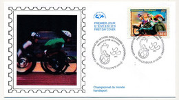 FRANCE - 1 Env FDC Soie - Championnat Du Monde D'Athlétisme Handisport - 15/06/2002 - Villeneuve D'Ascq - 2000-2009