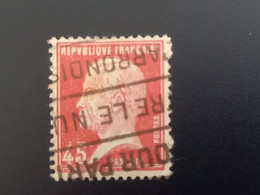 France Belle Variété Pasteur 45c Rouge N°175 Double Impression Oblitéré - Gebraucht