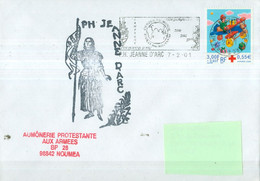 MARCOPHILIE - JEANNE D'ARC AUMONERIE PROTESTANTE AUX ARMEES 98842 NOUMEA Flamme Du P.H. Du 7 - 2 - 01. - Seepost