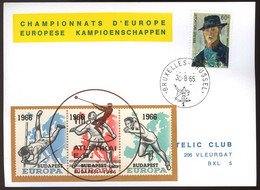 België E98 - Sport - Atletiek - Op Kaart - Sur Carte  - Met Bruine Stempel - Commemorative Labels