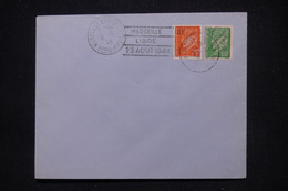 FRANCE - Type Mercure Et Pétain Avec Surcharge De Libération Sur Enveloppe De Marseille En 1944 - L 106075 - Libération