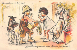 ¤¤  -  Illustrateur  " Germaine BOURET "  -  Le Marchand De Fromage  -  Chèvres         -  ¤¤ - Bouret, Germaine