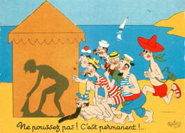 Illustrateur DUBOUT * Cpa Humour " Ne Poussez Pas ! C'est Permanent ! Cabine De Plage - Dubout