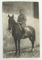 MILITARE ITALIANO A CAVALLO - FOTOGRAFICA - CARTOLINA RIFILATA - NV FP - Otros & Sin Clasificación