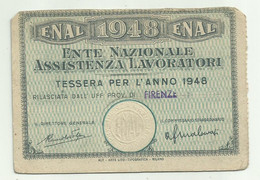 TESSERA ENTE NAZIONALE ASSISTENZA LAVORATORI  - FIRENZE 1948 - Sammlungen