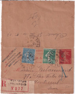 SEMEUSE CAMEE - 1927 - CARTE-LETTRE ENTIER 40c RECOMMANDEE ! Avec COMPLEMENT TRICOLORE ! De MONTREUIL - Tarjetas Cartas