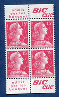 ⭐ France - Variété - YT N° 1011 - Couleurs - Pétouilles - Pub BIC - Neuf Sans Charnière - 1955 ⭐ - Unused Stamps